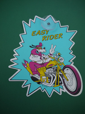 Goofy Easy Rider Bild mit Saugnapf Fun Sticker Sammler Disney Vintage Comic