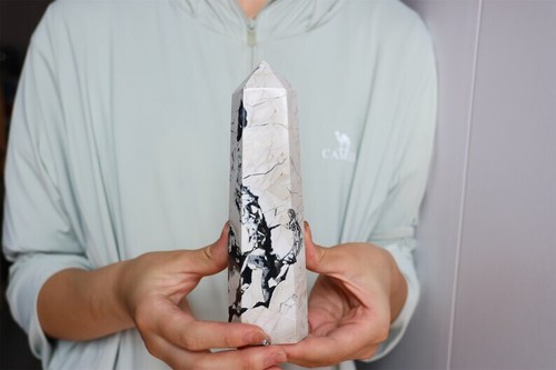 1,07 Pfund natürlicher Vulkangestein Obelisk Quarz Kristall Turm Stab Spitze Heilung WA453 - Bild 4 von 10