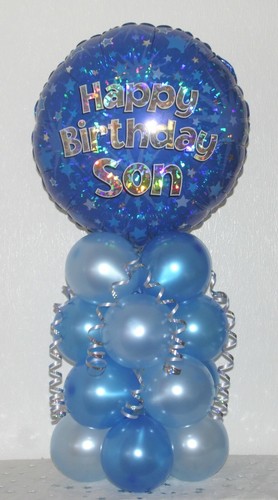 SON - HAPPY BIRTHDAY - BALLOON TABLE DECORATION DISPLAY - NO HELIUM NEEDED