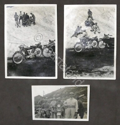 Lot 3 photographs - Motorcycles at Passo dello Spluga - July 1926