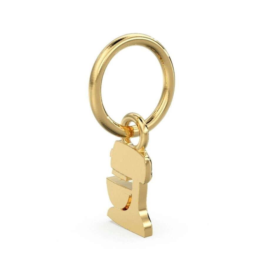 Dije mezclador de masa de oro macizo de 14K colgante encanto de panadería collares regalo del día de la madre Foto 2 de 4