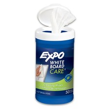 EXPO Whiteboard Care Dry Erase Wipes, Unscented, 50 Count Pack of 1 , White