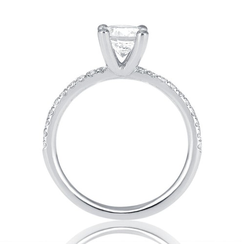 Natürlicher Verlobungsring 1,15 ct H/VS2 Rundschliff Diamant 14 K Weißgold - Bild 4 von 5