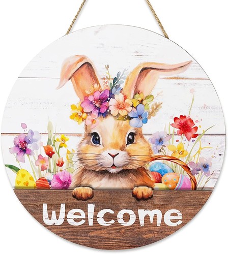 Easter Decorations for Front Door: Spring Wreath 12 inches, Colorful