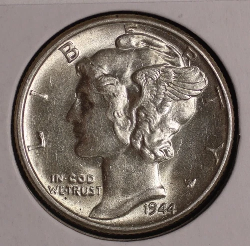 Mercury Silver Dime. 1944 P. Brilliant Uncirculated. Lot # 9061-5-10
