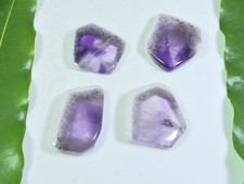 Lote de 4 piezas de piedras preciosas sueltas cabujón de lujo rebanada de amatista trapiche natural