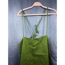Reformation Green 100% Linen Tie Back Midi Dress Women’s Large L