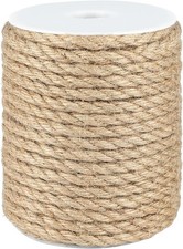 G2PLUS 8MM Thick Jute Hemp Rope 20M Natural String Twine, Craft 8MM-20M 