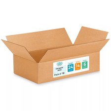 Large Shipping Moving Boxes 24x14x6 inches 10-Pack - Extra Strength 200 l...