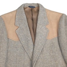Vintage Pendleton Wool Sport Coat Men 42L Brown Tweed Western Blazer Elbow Patch