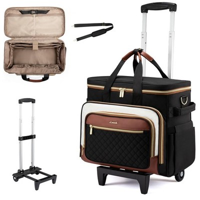 Rolling Teacher Bag with Detachable Dolly and Laptop Compartment, Large Rolli...