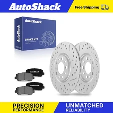 Front Drilled Slotted Brake Rotors Ceramic Pads for 2013-2016 Dodge Dart