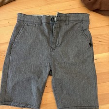 Boys Quicksilver Black Shorts - Straight Fit Size 28 12-14 - 100 Cotton