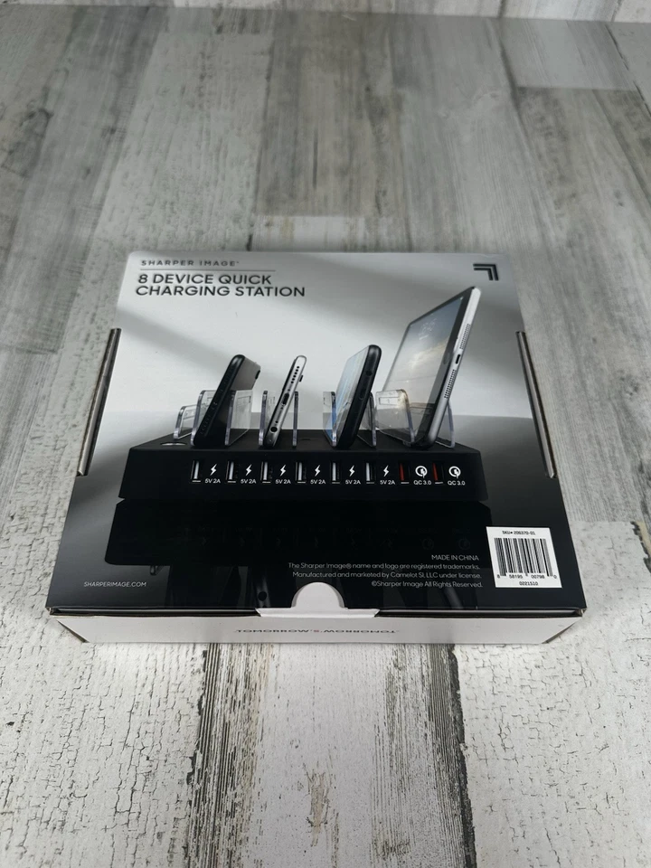 Sharper Image Black 8 Device Quick Charging Station - Image 3 of 4