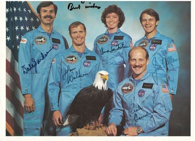 8 x 10 Color Photo Space Shuttle 51A Orbiter Crew Members Signed with COA