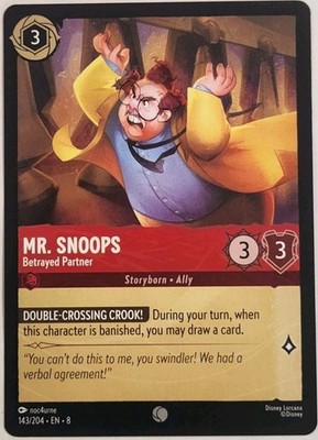 Official 2025 Disney Lorcana Return Of Jafar Mr. Snoops Betrayed Partner 143/204
