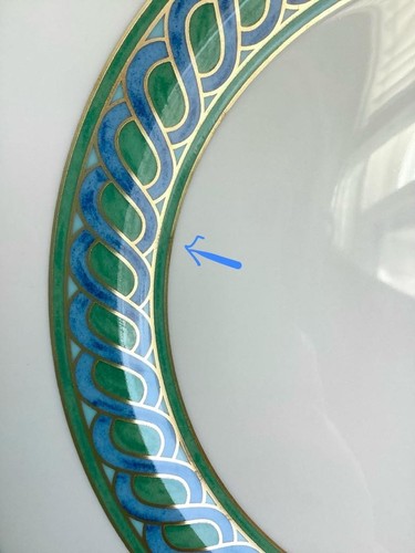 6 RARE CHRISTOFLE PARIS LE TORSADE BLEU BLEUE 10.75” DINNER PLATE - Picture 22 of 23