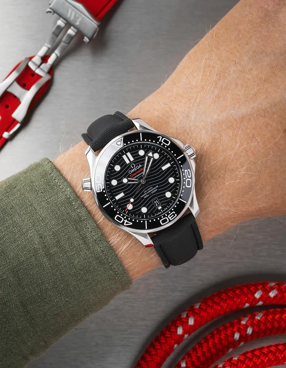 Luxury Sailcloth Rubber Strap Quick Releasee for Rolex Omega TAG – 18–22mm