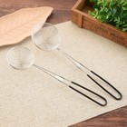 3pcs Stainless Steel Fine Mesh Strainer with Silicone HandleHot Pot Colander