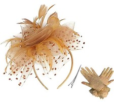 Women's 20s 50s Feather Mesh Pillbox Fascinator Hats for Women Wedding Tea Pa...