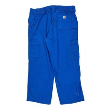 Carhartt Cargo Pants - Large Blue Cotton Blend