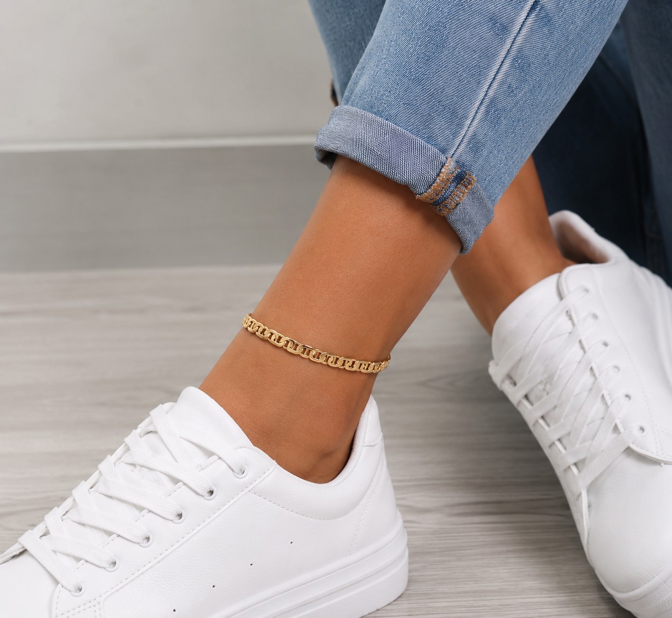 14K Gold Filled Mariner Link Anklet 10" 6mm Women's Foot Bracelet Lobster Clasp