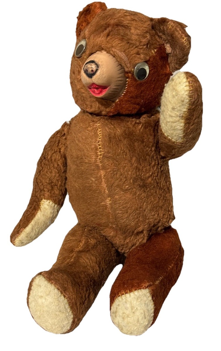 Vintage Fully Jointed Teddy Bear with Button Eyes | eBay