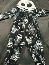 Jack Skellington Pajama Nightmare Before Christmas One Piece Size 4/5 Kids