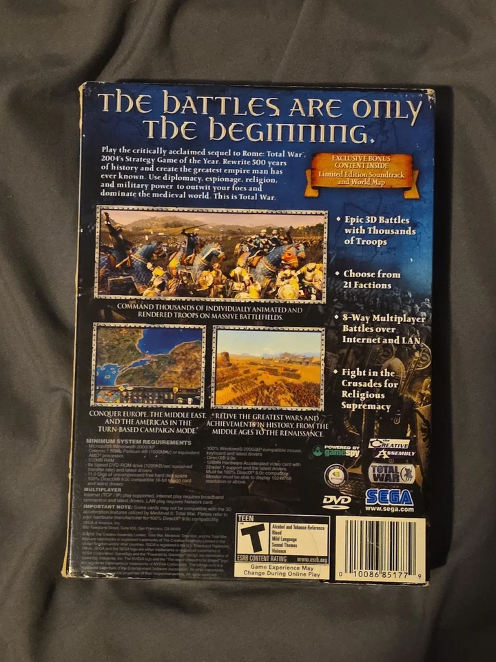 Brand New Sealed 2006 Medieval II Total War PC Gamestop Limited Edition - Image 2 of 4
