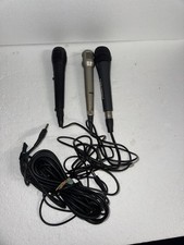 Lot of 3 Wired Microphones Mixed Types Damaged For Parts Repair