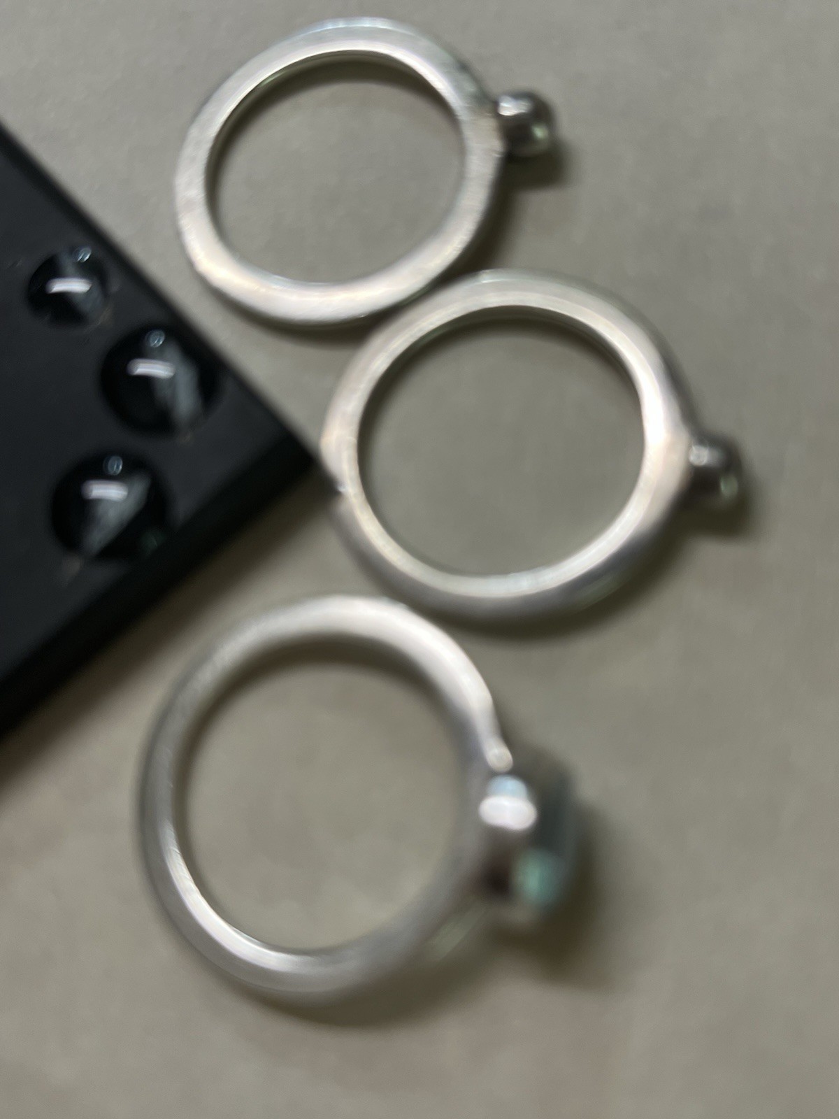 Vintage Sterling Silver MOP 3 Stackable Rings Siz… - image 7