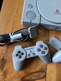 Sony PlayStation PS1 SCPH-7501 Console Bundle 2 Controllers Memory Card Tested