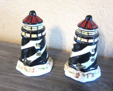 Lighthouses Salt and Pepper Shaker Set Nautical Beach Ceramic
