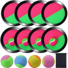 Toss and Catch Paddle Game Disc 4 Set Paddle Toss and Catch Ball Sport Game S...