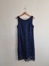 BHS Womens Dress Size 10 Midnight Navy Blue Lace Party Evening