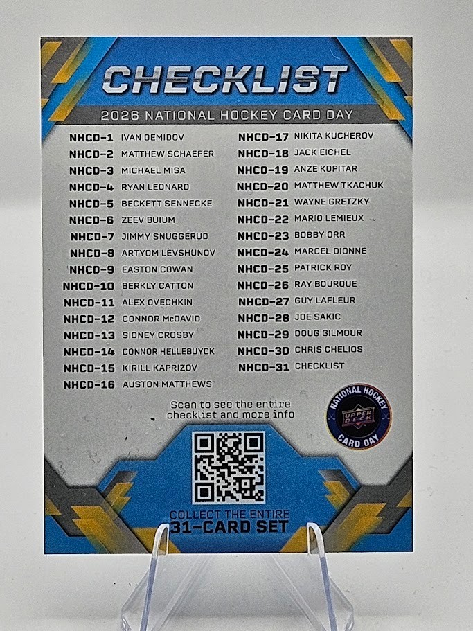 Easton Cowan #NHCD-9 Hockey Cards 2026 Upper Deck National Hockey Card Day trading card — raw and PSA graded price guide