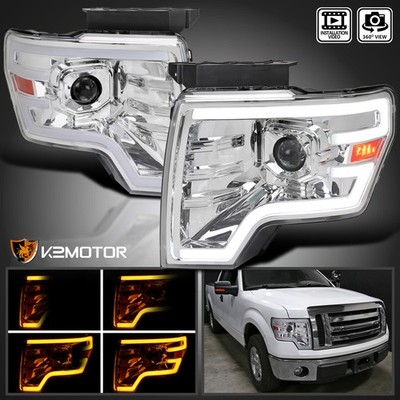 PROJECTOR HEADLIGHTS FITS 2009-2014 Ford F150 Switchback LED Signal