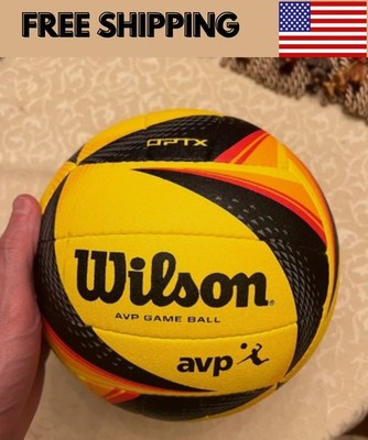 WILSON AVP OPTX Official Beach Volleyball Tour Match Game Ball Black Yellow New