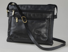 Gigi , Soft , BLACK LEATHER CROSSBODY / SHOULDER BAG , Small / Medium Size