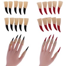 10pcs Doigts Longue de sorcièress Démon en Plastiue Ongles  pour Costume