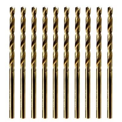MAXTOOL No.30 10pcs Identical Jobber Length Drills 0.1285 HSS M35 Cobalt Twist D