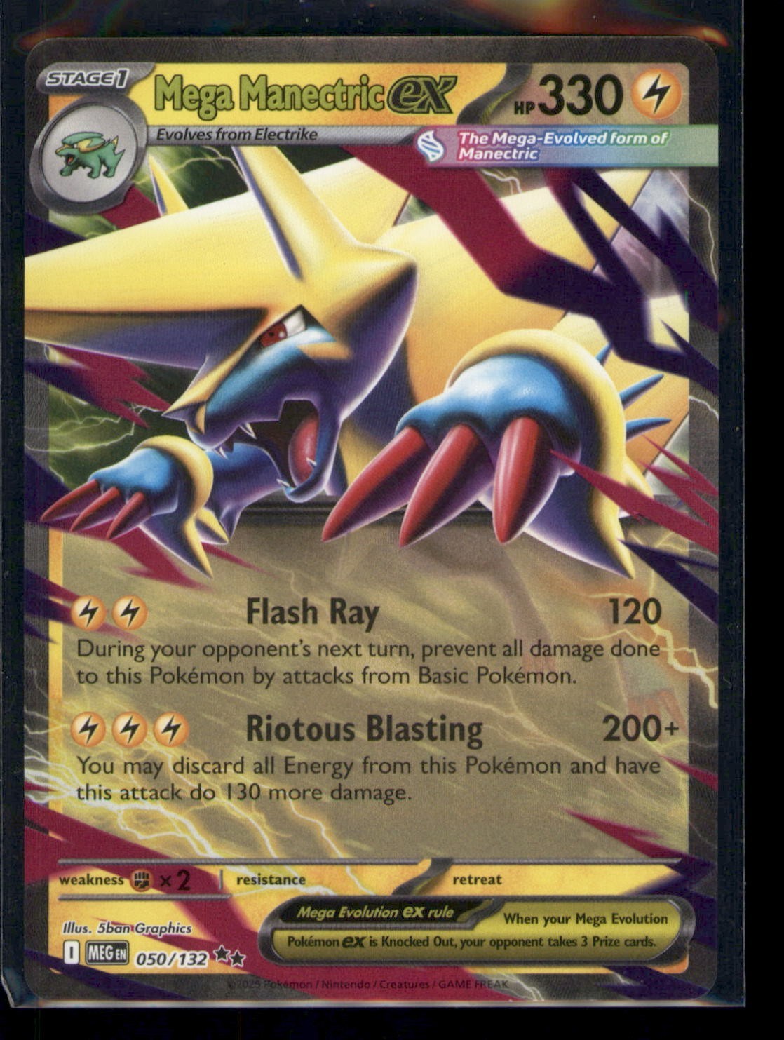 Mega Manectric ex 050/132 Me01: Mega Evolution Holo NM