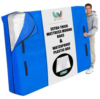 Mattress Bag Queen Size 170GSM Double Shield 8 Handles Storage WTREE Heavy Duty