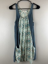 UMGEE Bohemian Boho Tank Floral Dress Size Small Cotton Poly Blend Sleeveless