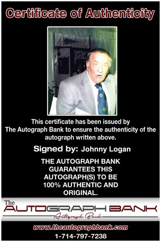 Foto auténtica firmada de béisbol Johnny Logan de 8x10 con certificado autografiado (A0001) Foto 2 de 2