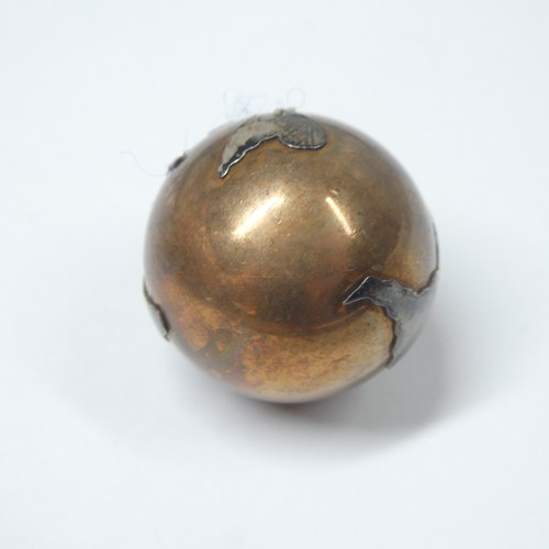 Earth Globe Pendant Charm Chime Copper Silverplate Vintage - Picture 5 of 8
