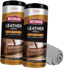 Leather Cleaner, Conditioner Protector, 2 Pack Wipe with Cloth