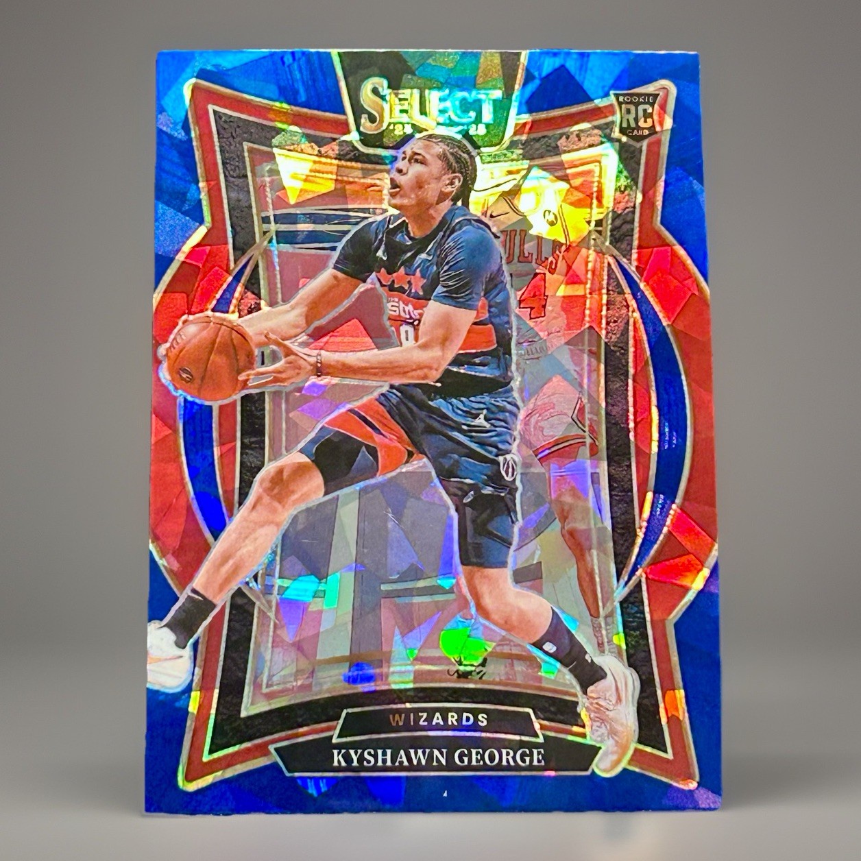 Kyshawn George Rookie Card Blue Ice Prizm Concourse 2024-25 Panini Select #85