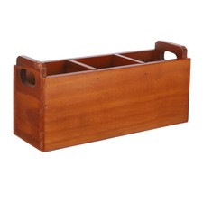 Desktop Stationery Organizer 3 Compartments Wood Office Organizers