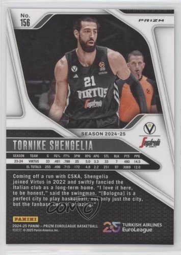 Panini Prizm Turkish Airlines Euroliga Silver Tornike Shengelia #156 2024-25 - Imagen 2 de 3